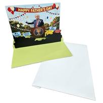 Presidential Podium Scene Cards with Light & Sound Father’s Day Greeting Cards Plays President Real Voice with Envelope žalia