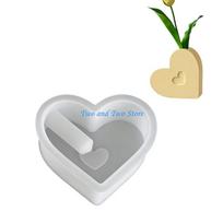 HX6F Heart Flower Rainbow Arch Vase Silicone Mold Flower Display Holder Mold For DIY Resin Crafting And Home Decors