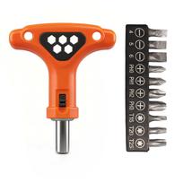 Ratchet Screwdriver 6.35mm Adjustable T Shape Wrench with Non-Slip Handle Multifunctional for 1/4 Inch Hex Screwdrivers Bits Set