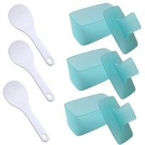 3Pcs Colorful Rice Ball Mold Set DIY Plastic Japanese Cuisine Onigiri Mold Quick Demolding Rectangular Sushi Cooking Model mėlyna