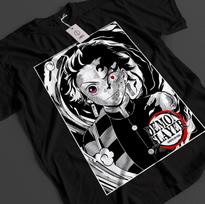 Demon Slayer marškinėliai Tanjiro marškinėliai Zenitsu KNY Nezuko Inosuke Akaza Muzan Tee XL