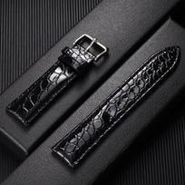 Butterfly Clasp Crocodile Pattern Leather Watch Strap 12/14/16/18/19/20/22mm Replacement Watchband Soft Business Wristwatch Band 18mm&with Silver Buckle