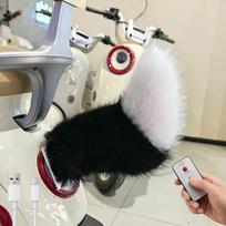 Elektrinė vizginanti gyvūno uodega automobiliui, motociklui, dekoras, valdoma nuotoliniu būdu, pliušinė uodega, juokingas automobilio aksesuaras, lapės uodegos ornamentas