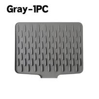Premium Silicone Dish Drying Mat with Drain Lip Food-Grade Non-Slip Easy Clean Pad for Kitchen Countertop Protection Multi-Use L