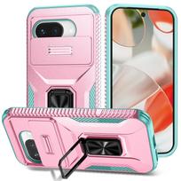 Slide Lens Protector Phone Case for Google Pixel 9A 9 Pro XL Cover Metal Ring Kickstand Car Mount Pixel 7 8 Pro Phone Shell for Pixel 9