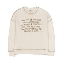 MLB Sweatshirts Unisex Cream Crew Neck Moderate Regular 3AMTB1354-00CRS XL