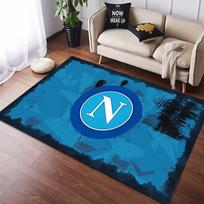 SSC Napoli Balta N Apvalus Logotipas Mėlynas Grafiti Fonas Spausdintas Neslystantis Plotas Kilimas Svetainės Miegamojo Dekoras Grindų Kilimėlis Futbolo Gerbėjams 40x60cm( 15x23in )
