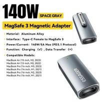 Essager PD 140W Magnetic USB C TO Magsafe3 OTG Adapter Fast Charging For Macbook tamsiai pilka spalva