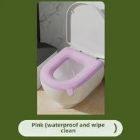 Universal Waterproof Washable Toilet Seat Cushion - Foam Ring for All Seasons rožinė