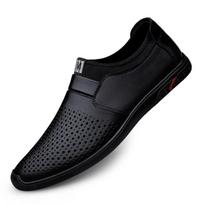Madingi vasariniai perforuoti loaferiai Verslo odiniai batai Natūralios odos vyriški minkšto padėklo dizainerio slip-on plokštapadžiai Laisvalaikio batai Mocasinas 37