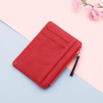 1Pc Ultra-Thin Women Men Credit Id Card Holder Pu Leather Zipper Fashion Small Wallet Money Bag Case Coin Purse Clip Organizer