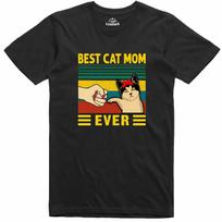Best Cat Mom Funny T Shirt Regular Fit Cotton T-Shirt L