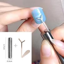 Cat Eye Nail Magnet Set With Y-Shape Wire Precision Heart & Ingot Designs, Odorless Nail Art Accessories For Stun Magnetic Shine šviesiai pilka spalva