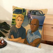 F-Fast And F-Furious Movie Cushion Cover Soft Short Plush Pillow Cover Smooth Cozy Texture Aesthetic Cushion Case Home Decor Peach skin 18*18(CM)-1Pcs
