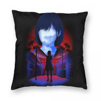 Horror Game Silent Hill F Pillowcase Printed Fabric Cushion Cover Decoration Hinako Shimizu Pillow Case Cover Home Zipper Peach skin 18*18(CM)-1Pcs
