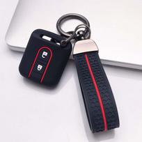 Key Cover for Nissan sunny tiida livina sylphy classic trail t30 with Keychain Anti-Scratch Guard Shockproof Protection Soft Grip Texture juoda