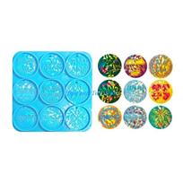 HX6F Resin Mold Round Heart Silicone Mold DIY Keychain Pendant Jewelry mėlyna