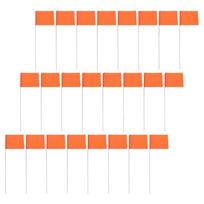 30 Pcs Signal Flag Marker Flags For Supplies Garden Markers Dog Training Survey Triangular Irrigation Marking Flags Sturdy Steel (Orange,38.00X12.70X0.10CM) oranžinė