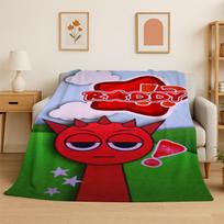 Music Sprunki Incredibox Game Soft Flannel Throw Blanket,Cozy Blanket for Bed,Couch,Sofa,Bedroom,Living Room,Travel,Picnic kids 75x90cm
