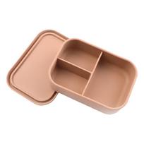 Microwavable Food Container 3 Compartments Picnic box Fresh-Keeping Box Silicone Lunch Box  Office 700ML mėlyna