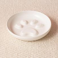 Raised Paw Print Slow Feeder Cat Bowl, Elevated Pet Food Bowl balta