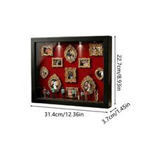 DIY Mini Museum Silhouette Box Spotlight Shadow Box Photo Frame with 11 Gold Mini Photo Frames and 8 Cute Dolls juoda