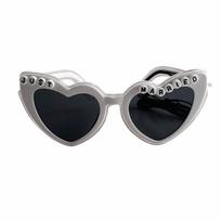 Fashion White LED Glasses Heart Shaped Square Just Married Glasses Flashing Bright Neon Glasses Dark