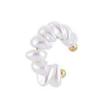 Hip Hop Imitation Pearl C Shape Ear Cuff Golded Metal C-shaped Ear Clip Thick Minimalism Ear Buckle Wear balta