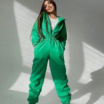 Madingas Elegantiškas Kombinezonas Su Gobtuvu Moterims Laisvalaikio Šliaužtinukai Romper Ruduo Žiema Vienspalvis Ilgomis Rankovėmis Sportiniai Drabužiai Rompers Jogger S