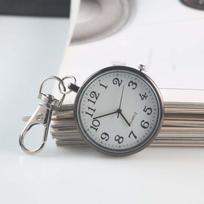 Glow in Dark Luminous Pocket Watch Easy Reading Big Numbers Key Chain Fob Clock Metal Compact Size Minimalist Nurse Watch