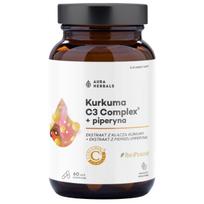 Aura Herbals Kurkuma 500 mg C3 kompleksas + piperinas – 60 kapsulių