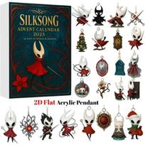 Hollow Knight Silksong Advent Calendar 2025, 24 Days Christmas Countdown, 2D Flat Acrylic Hanging Decor for Christmas Tree, for Game Lover 2D flat  įvairiaspalvis