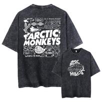 Retro Rock Arctic Monkeys Muzikinio Albumo Grafinis Marškinėlis Vyriškas Vintažinis Rūgštimi Išplautas Per dydį Gatvės Stiliaus Trumpomis Rankovėmis Marškinėlis Y2k Hip Hop Gatvės Stiliaus L