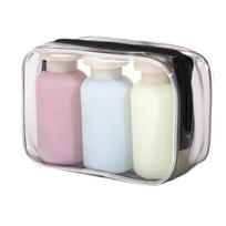 3pcs 100ML Silicone Travel Bottles Accessories Portable BPA Free Leak Proof Squeezable Size Containers Travel Essentials Sets šviesiai pilka spalva