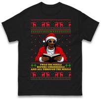 Snoop Dogg Twas The Nizzle Christmas T Shirt Tshirt Mens Womens Unisex Tops Tees 4XL red