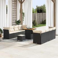 Garden Sofa Set 11 pcs Black Poly Rattan