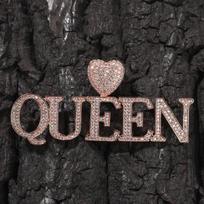 THE BLING KING Icy Heart Bail Custom Initial Letters Pendant Micro Paved Cubic Zirconia Nameplate Necklace Hiphop Jewelry 3mm Rope chain&Rose gold color
