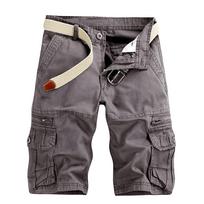 Men's Classic Cargo Shorts with Belt, Relaxed Fit, Durable Cotton, Multiple Pockets, Perfect for Outdoor Activities 30