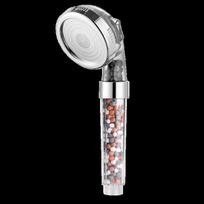 Hongdec HD-006-225 Ionic Filter Filtration Rainfall Shower Head Diverter Chrome Finish 3 Setting Water Saving Hand Showers (Transparent,ABS Plastic) skaidri