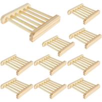 10/20/30Pcs Natural Bamboo Soap Box Dishes Bath Soap Holder Wooden Case Tray Mildew Resistant Drain Bathroom Washroom Accessory