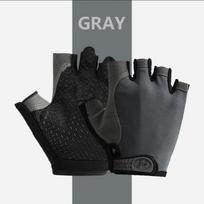 Gym Gloves Fingerless Gloves Anti-Slip Shock-Absorbing Breathable Gloves Sports Gloves for Training Lifting Weight Cycling S pilka