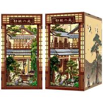 CUTEBEE DIY Book Nook Kit 3D Puzzle Dollhouse for Bookshelf Unique Craft Gift for Book Lovers Japanese Style Model for Christmas