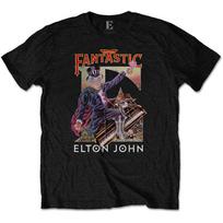 Men's Elton John Captain Fantastic Slim Fit T-shirt Medium Black 2XL