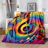 Spalvingas natų piešinys Pliušinis pledas Minkštas ir jaukus pledas Miegamajam, Sofai, Iškylai, Kelionėms, Biurui ar Vaikų kambariui Namų tekstilė 100x150cm