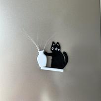 Perfect for Storing Cat Whiskers or Flower Arrangements, Ideal Gift for Cat Lovers,Cute Kitten Pushing A Bottle Acrylic Magnetic Refrigerator Magnet juoda
