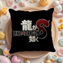 Y-Yakuza Like A Dragon Cushion Cover Natural Linen Organic Fabric Double-Sided Printing Sofa Home Decor Gift Pillow Cover Peach skin 18*18(CM)-1Pcs