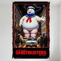 Ghostbusters Stay Puft Marshmallow Man Vintage Metal Tin Sign - Classic Movie Poster Art for Home Bar Club Man Cave Decor with C 20x30cm（7.8x11.8inch）