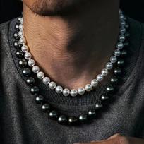 Cold wind black and white pearl magnetic buckle collarbone chain personalized fashion simple necklace, geometric sweet and cool wind įvairiaspalvis