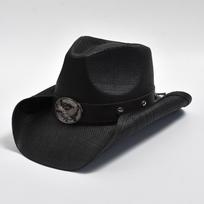 New Men's Vintage Western Cowboy Hat Handmade Straw Weaving Beach Sun Hat Gentleman Cowgirl Jazz Hat Sombrero Hombre One Size juoda