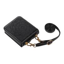 Mandarava Flower Crossbody Case for Samsung ZFlip7/6/5/4 - Foldable Screen Protective Cover with Lanyard Samsung Z Flip 7 juoda